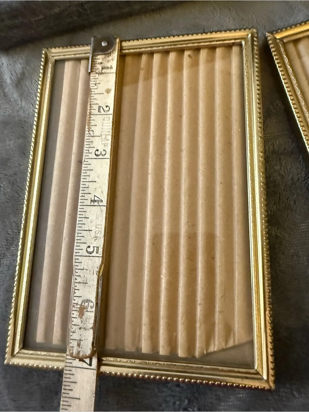 Vintage Gold Beaded Photo Frames Set of 2  Small and Medium   OSP